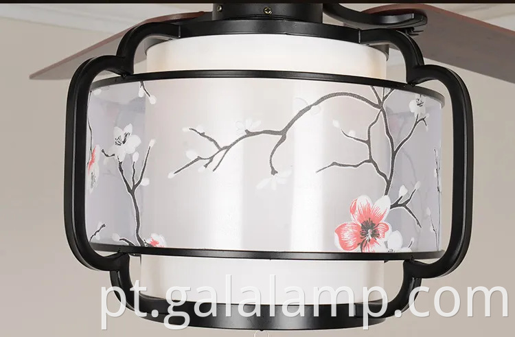 Lâmpada de ventilador de teto chinês vintage para salas de vida e jantar